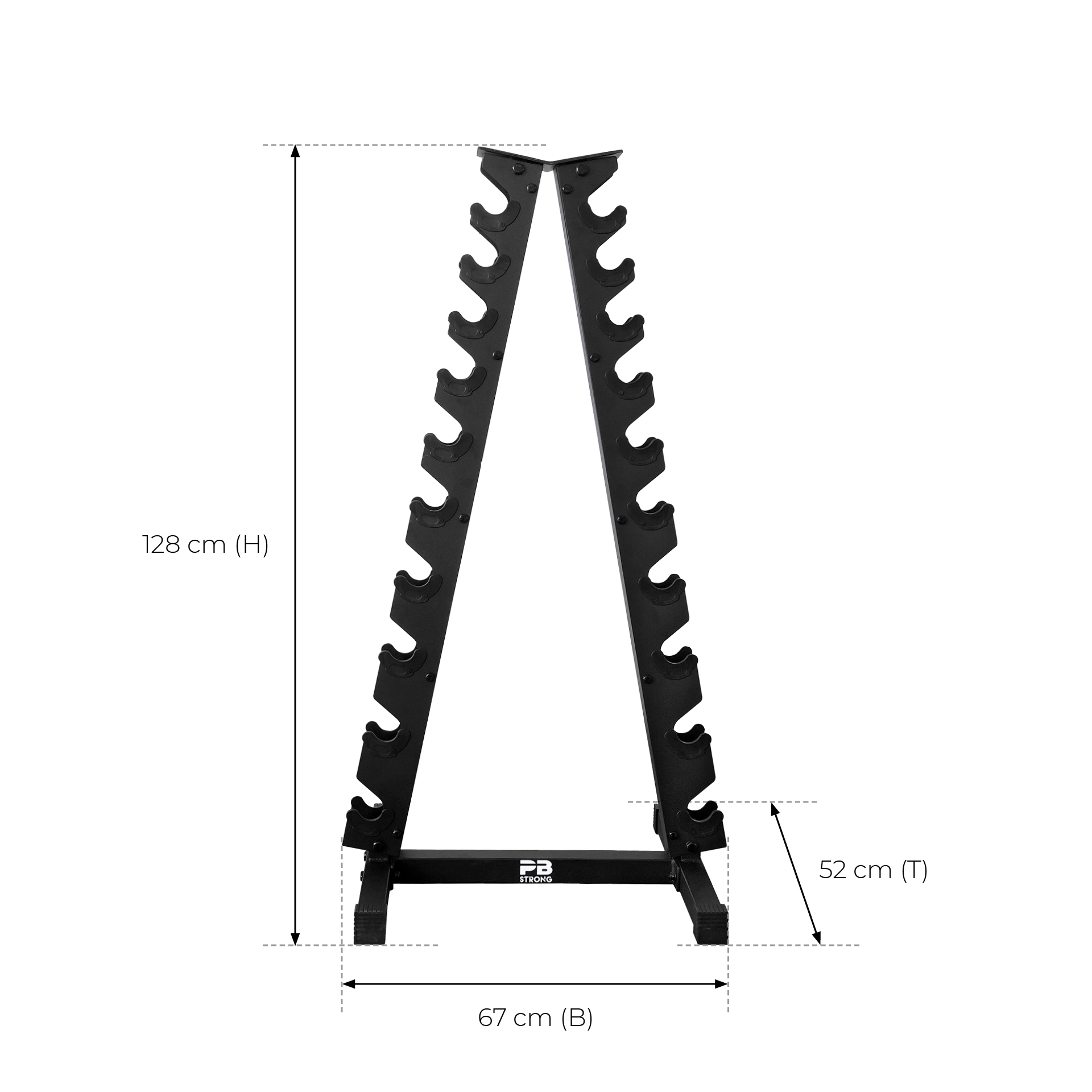 PB Strong Kurzhantelpyramide 10 Paar schwarz PB Strong Kurzhantelpyramide 10 Paar schwarz