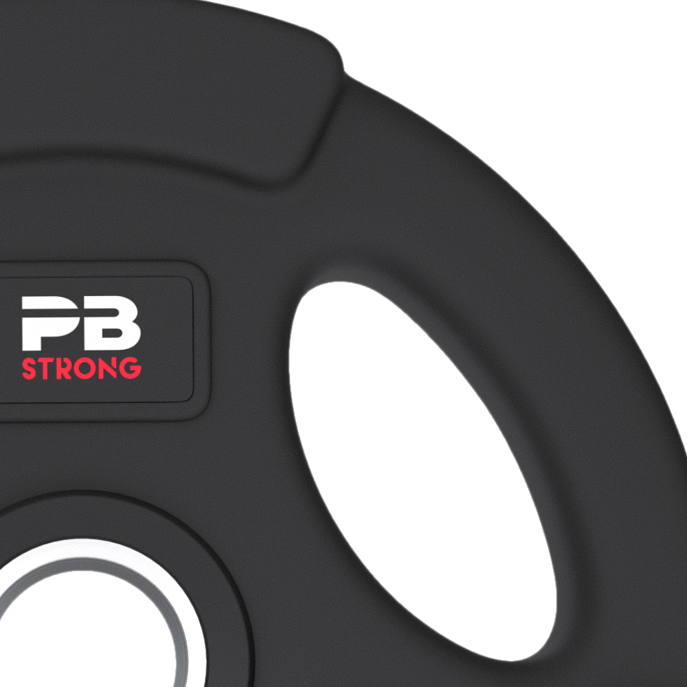 PB Strong 3-Griff Hantelscheibe gummiert Schwarz (Stk) 5 kg PB Strong 3-Griff Hantelscheibe gummiert Schwarz (Stk) 5 kg