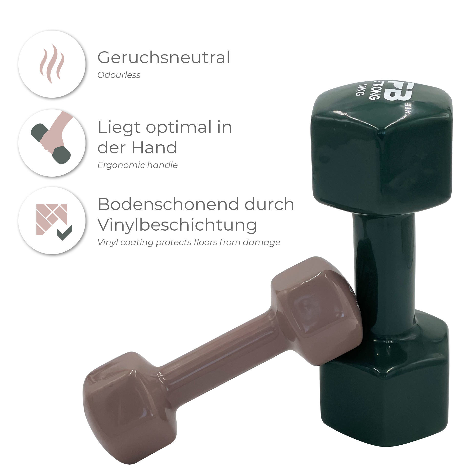 PB Strong Vinyl Kurzhantel Grün (Stk) 4 kg PB Strong Vinyl Kurzhantel Grün (Stk) 4 kg