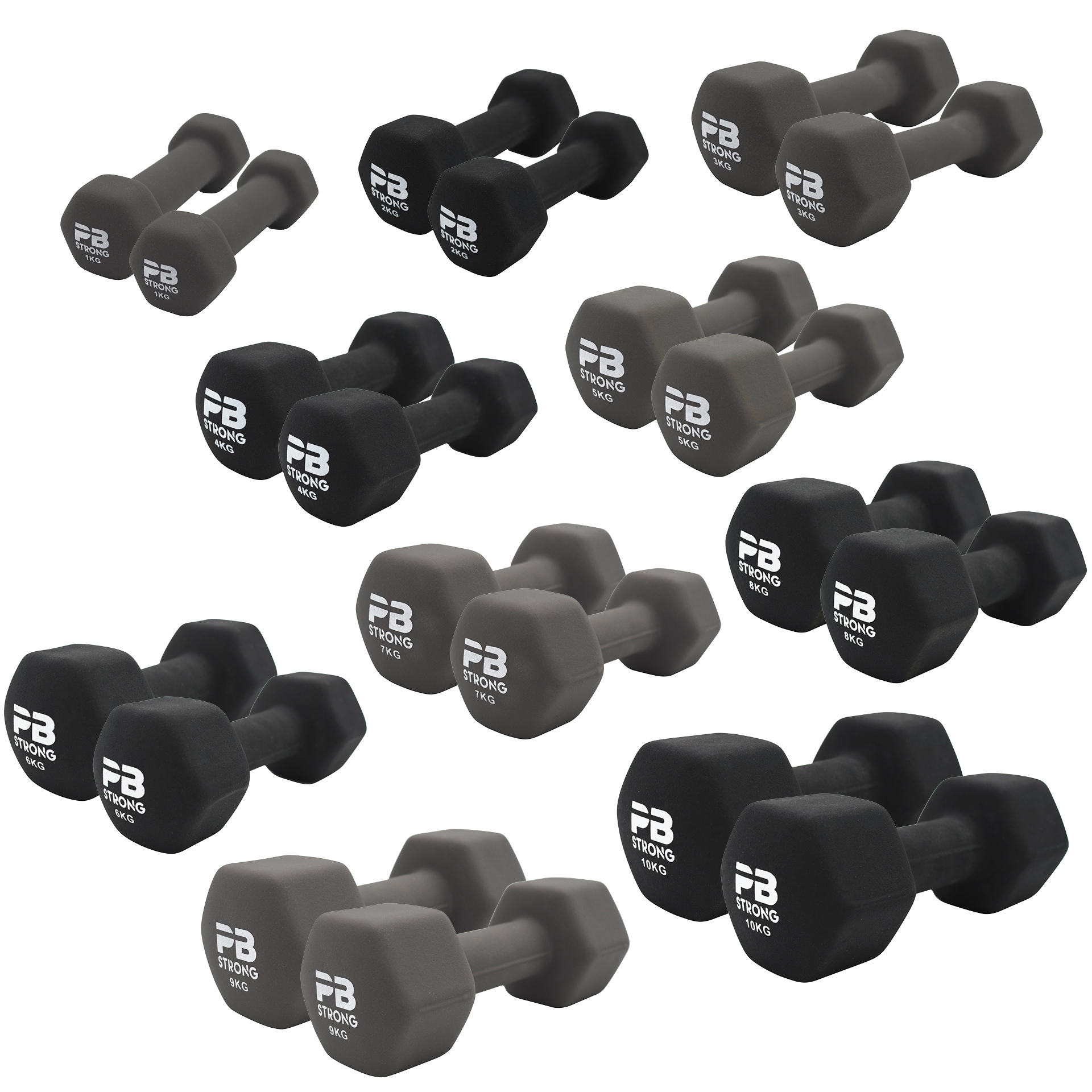 PB Strong Neopren Kurzhantel Komplettset PB Strong Neopren Kurzhantel Komplettset