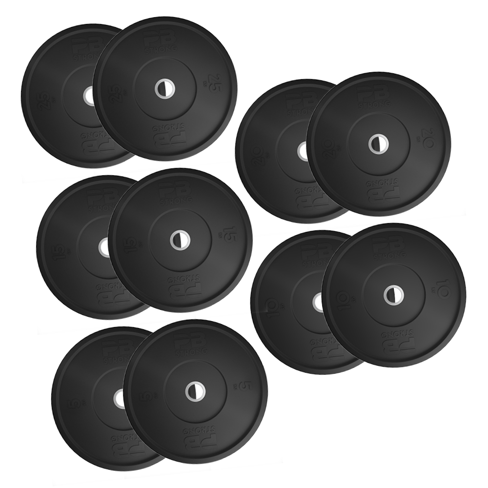 PB Strong Hantelscheibenset Gummi Schwarz (Set) PB Strong Hantelscheibenset Gummi Schwarz (Set)