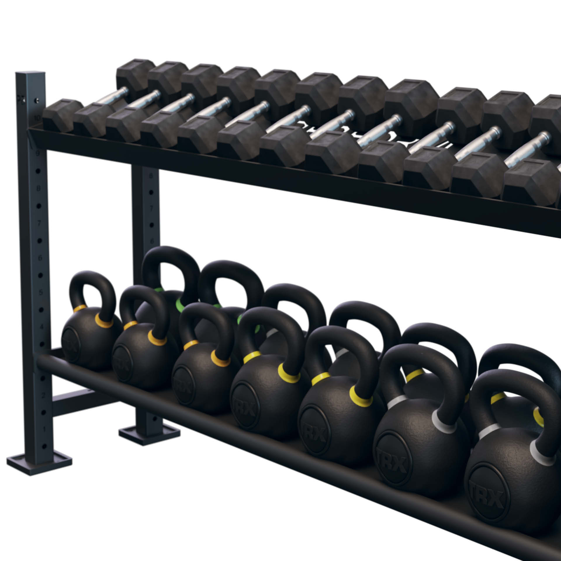 Perform Better Multi Storage 0.90m dumbbell and kettlebell rack 2 shelves (set)