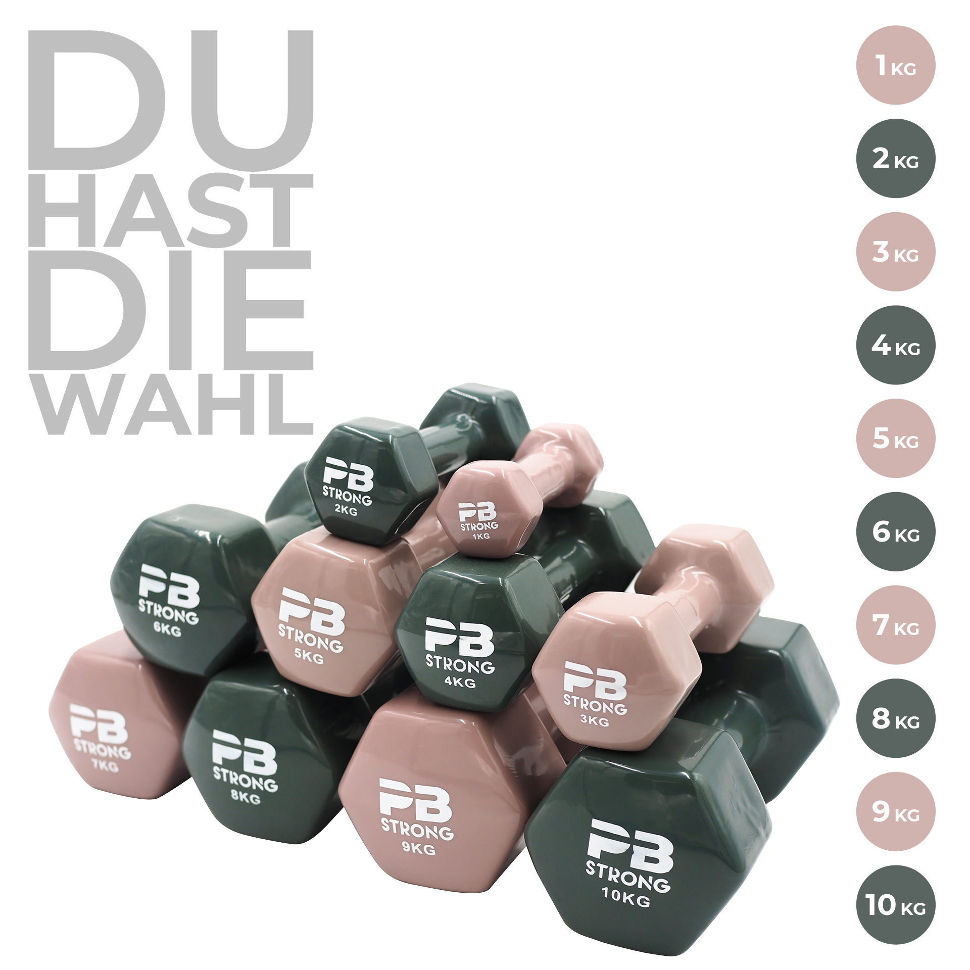 PB Strong Vinyl Kurzhantel Rose (Stk) 9 kg PB Strong Vinyl Kurzhantel Rose (Stk) 9 kg