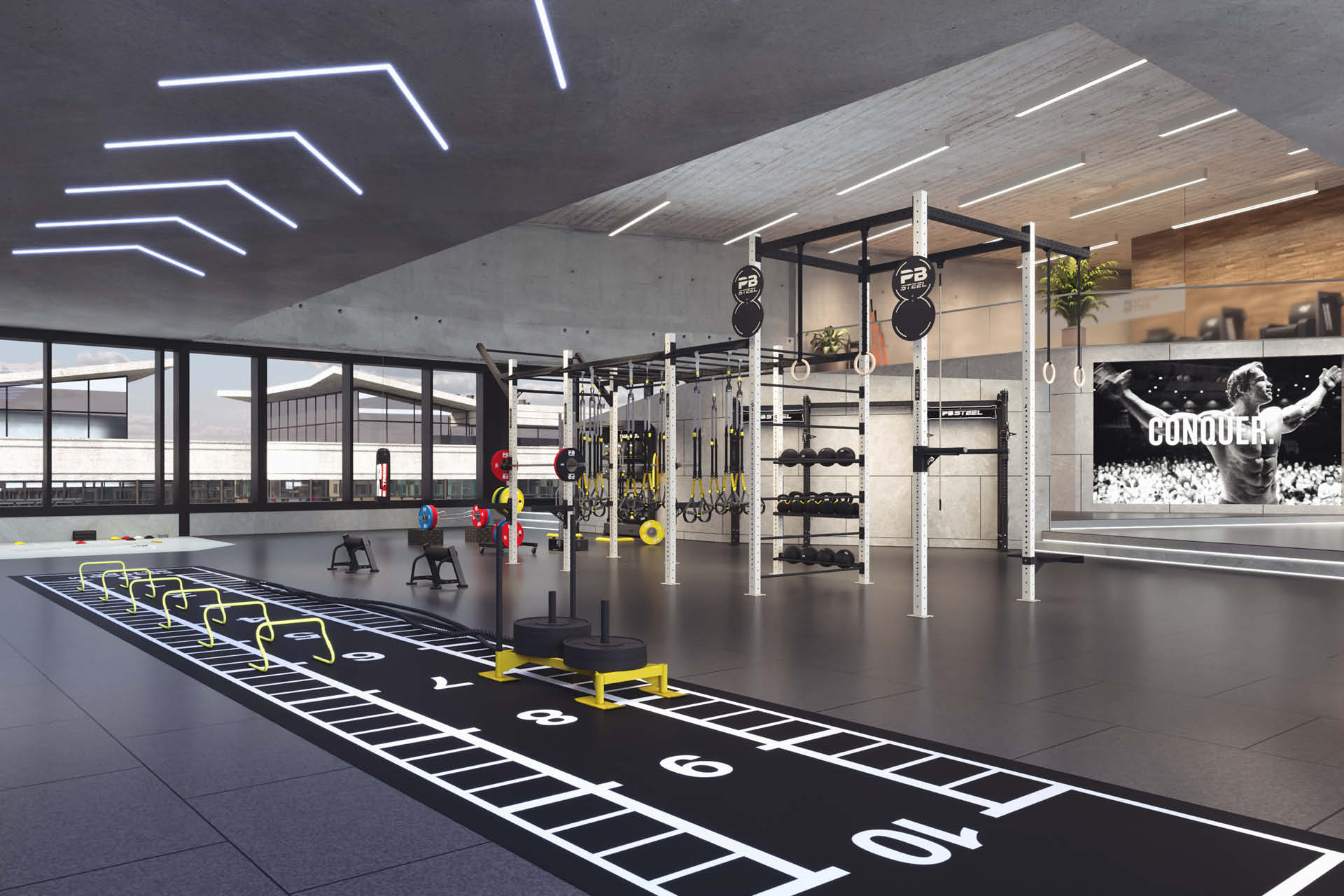 2 GYM und Digital Design eines modernen Functional Training Studios