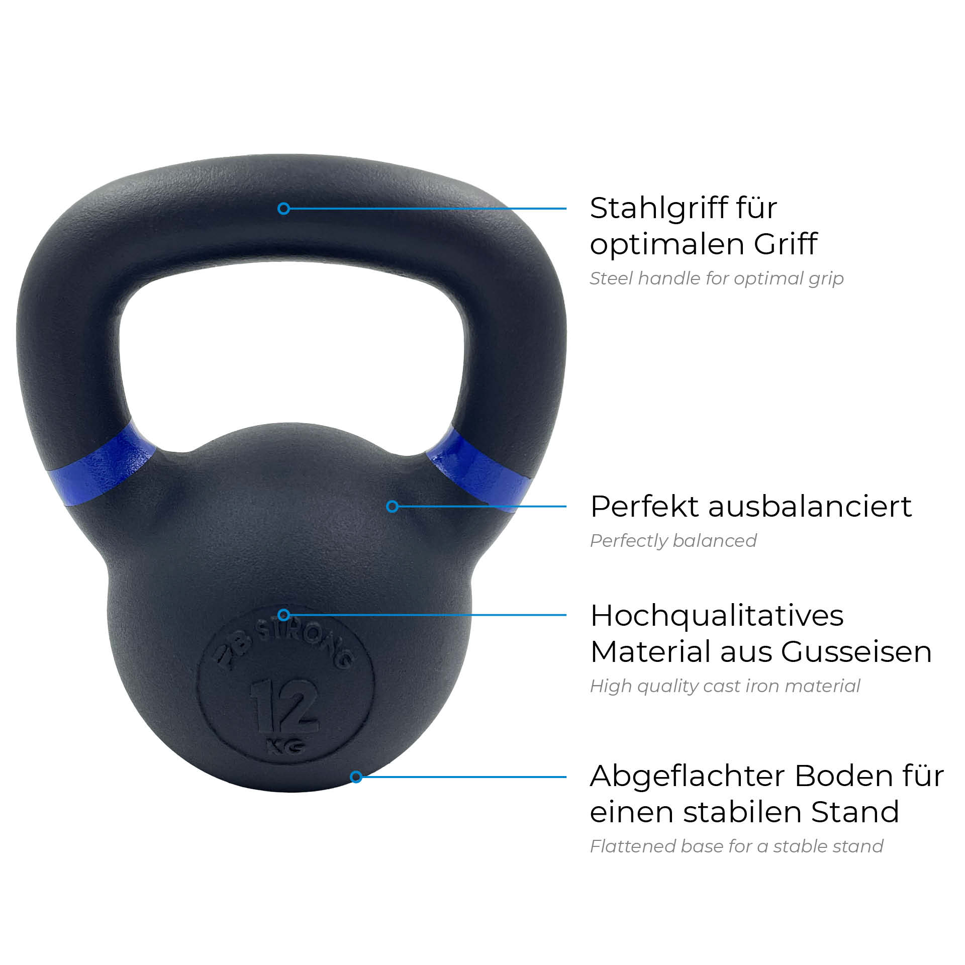 PB Strong Black Kettlebell 12 kg PB Strong Black Kettlebell 12 kg