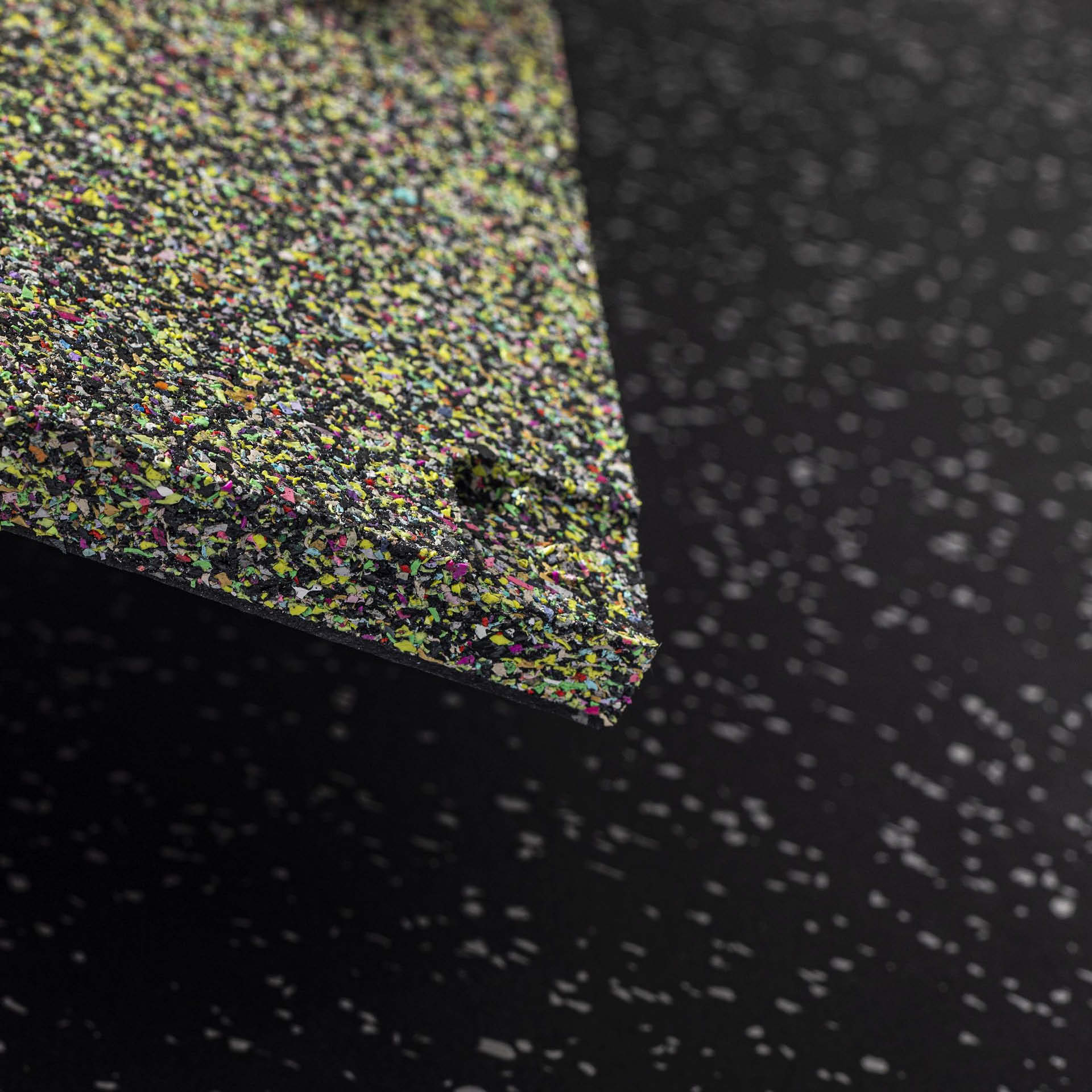 R+T Connect Gummi Matte 1x1m / 20mm (GESPRENKELT / 25% Hellgrau)