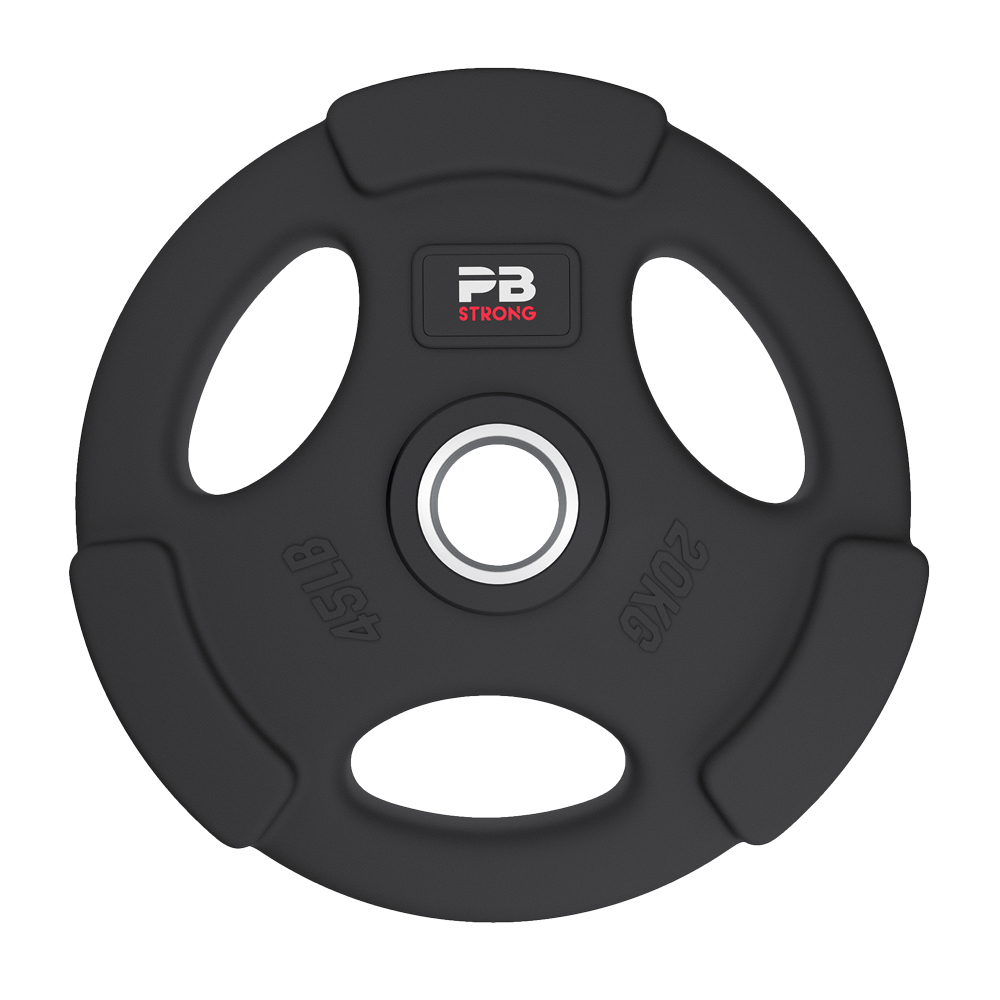 PB Strong 3-Griff Hantelscheibe gummiert Schwarz (Stk) 20 kg PB Strong 3-Griff Hantelscheibe gummiert Schwarz (Stk) 20 kg
