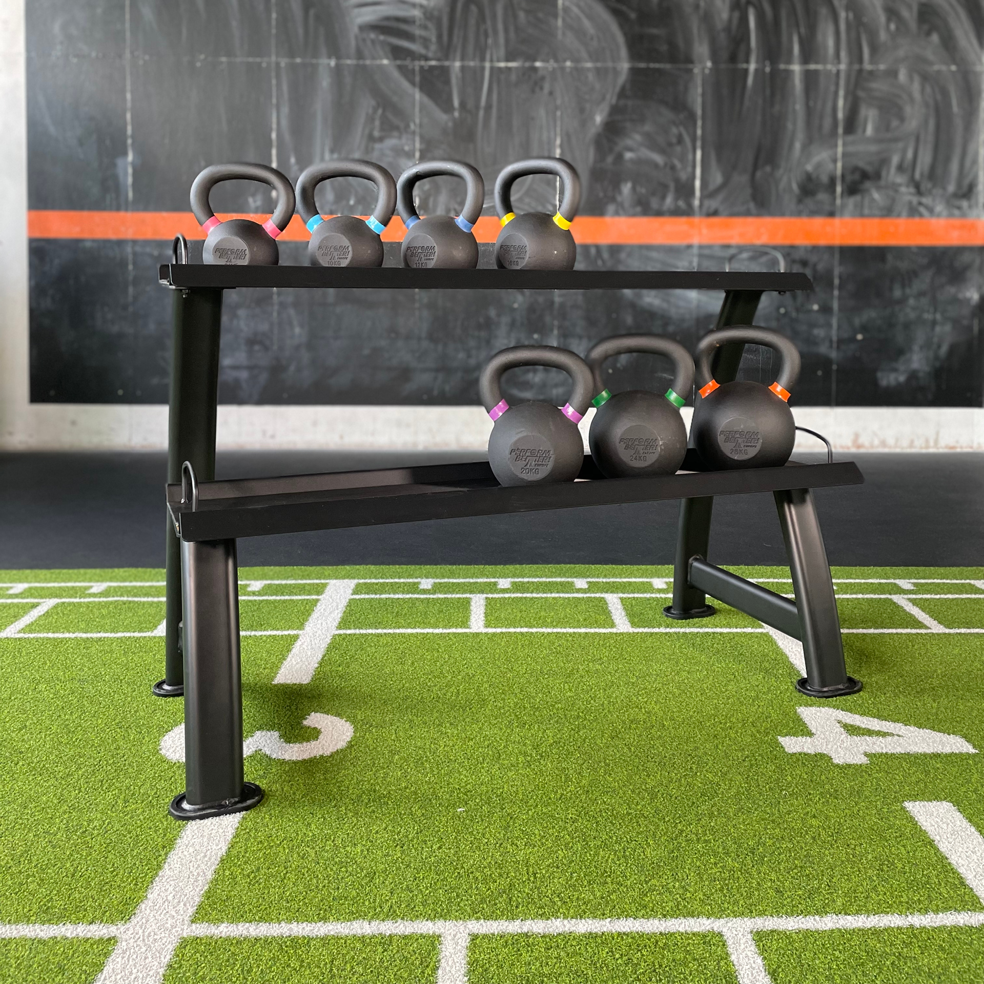 PB Strong Kettlebellregal 2-stufig Schwarz PB Strong Kettlebellregal 2-stufig Schwarz