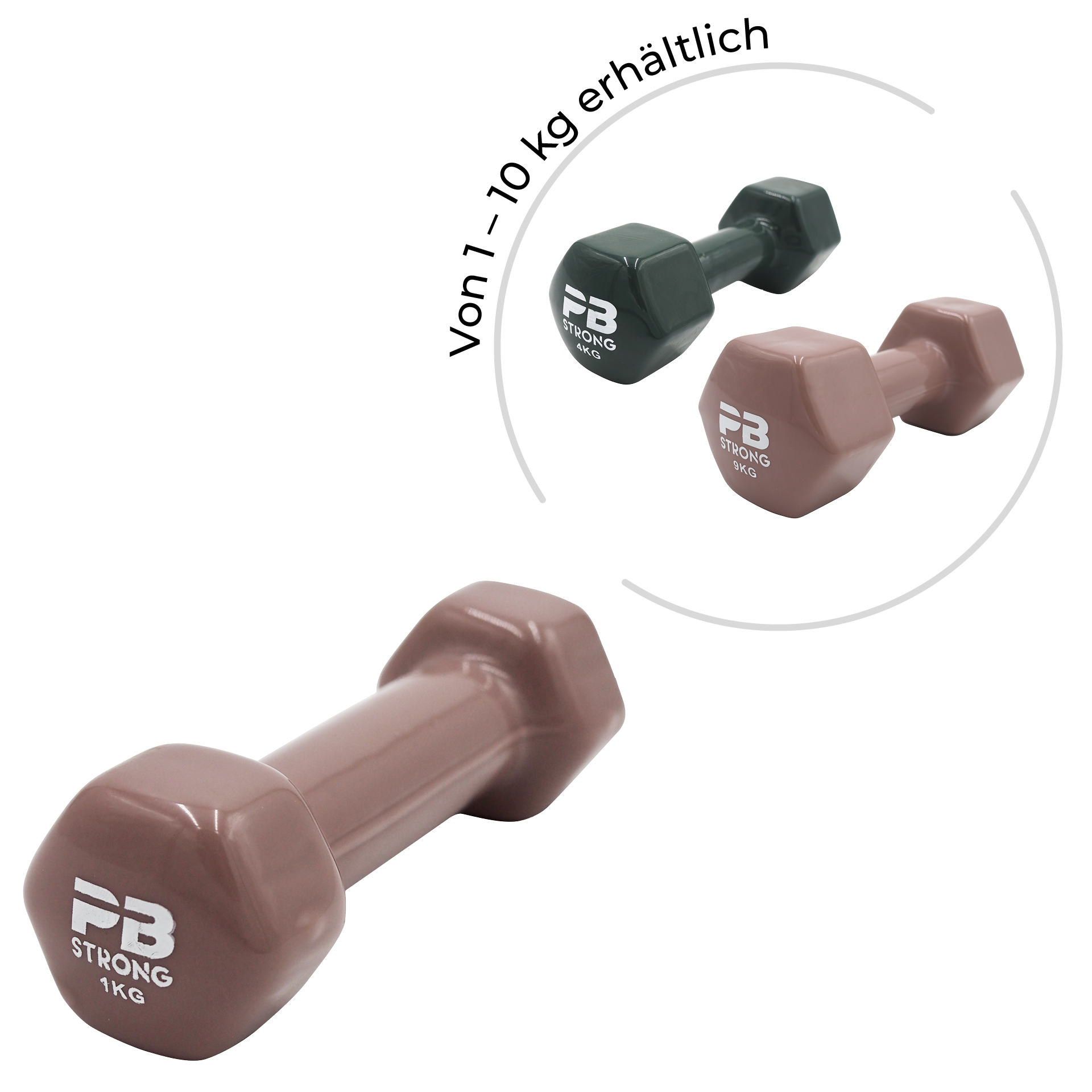 PB Strong Vinyl Kurzhantel Rose (Stk) 1 kg PB Strong Vinyl Kurzhantel Rose (Stk) 1 kg