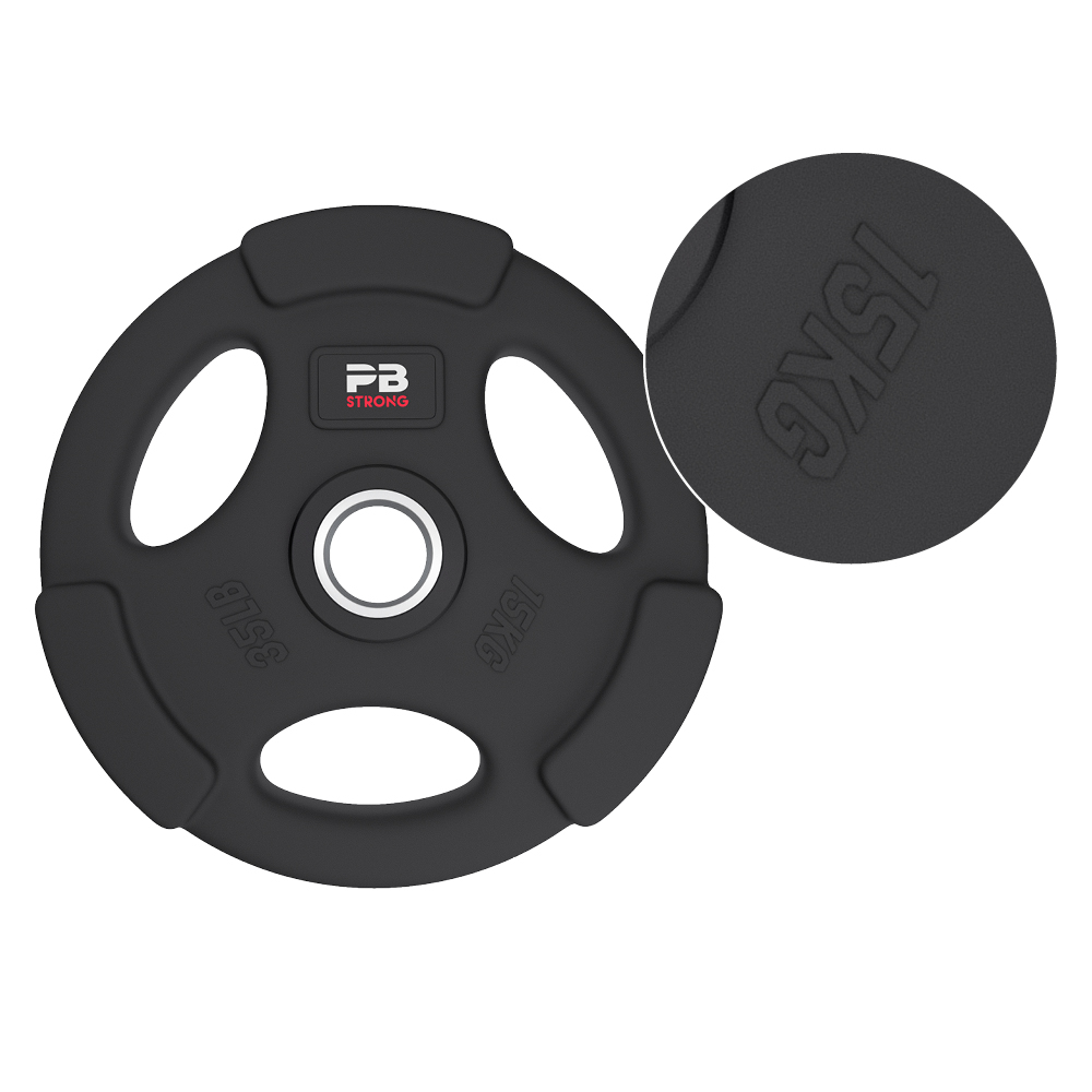 PB Strong 3-Griff Hantelscheibe gummiert Schwarz (Stk) 15 kg PB Strong 3-Griff Hantelscheibe gummiert Schwarz (Stk) 15 kg