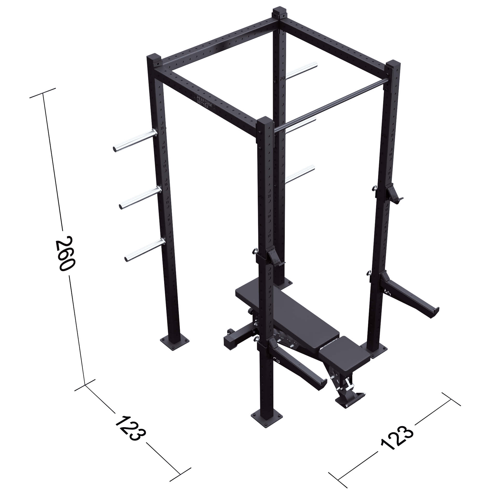 Perform Better Fullrack  inkl. Safety Spotter und Jcups  (Set) Perform Better Fullrack  inkl. Safety Spotter und Jcups  (Set)