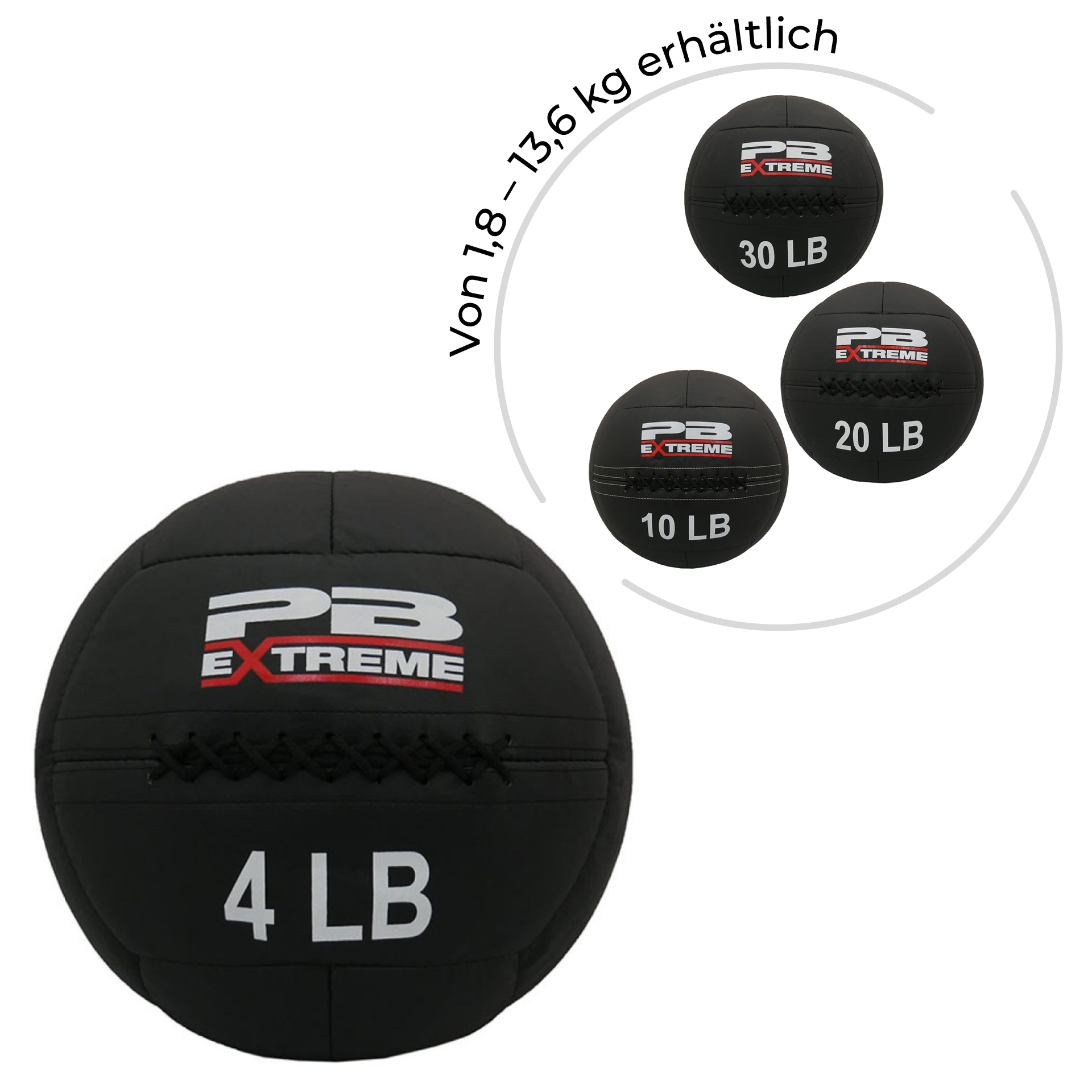 PB Extreme Soft Elite Medizinbälle - schwarz 4 lbs (1,81 kg)