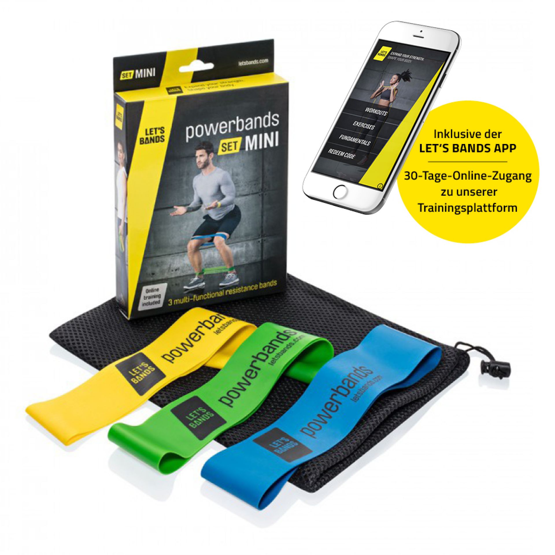 Let's Bands Powerbands Set Mini - Fasce Resistenza Per Allenamento
